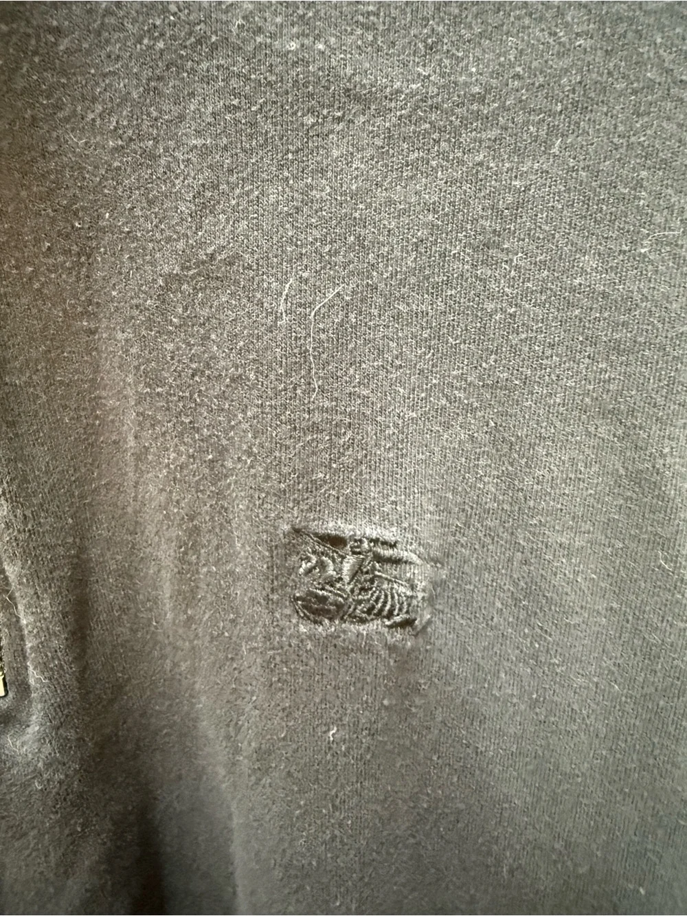 Vintage Burberry Black Half-Zip Sweater Pullover - Picture 2 of 13